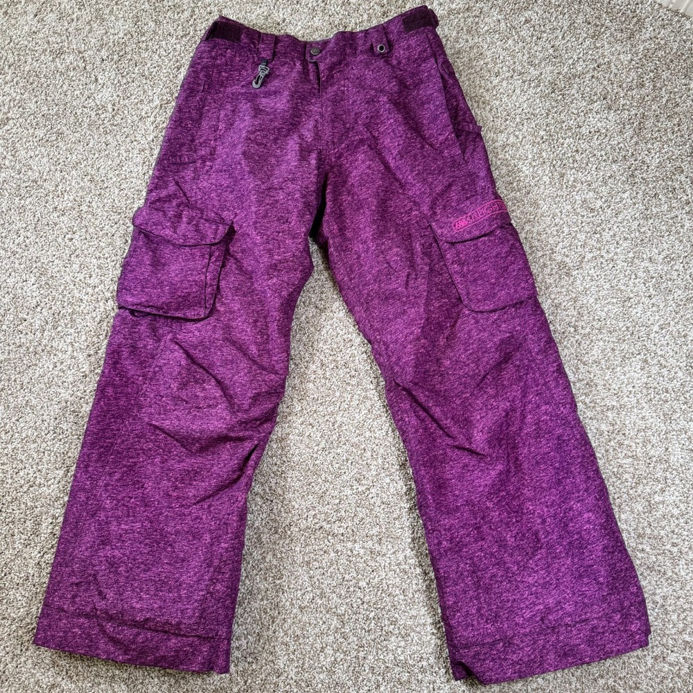 686 Smarty Youth Girls L Pink Purple Heather‎ Cargo Snowboarding Ski Pants